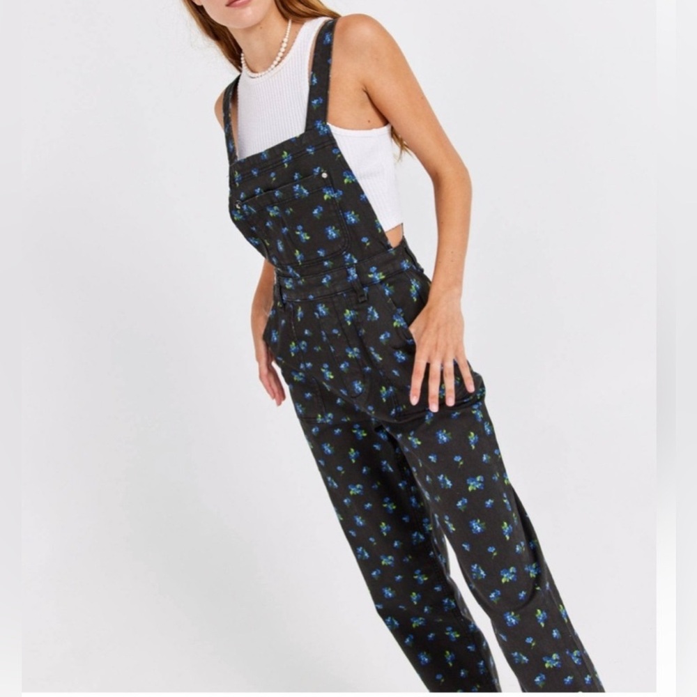 WeWoreWhat Black Floral Jumpsuit